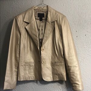 JohnPaulRichard Tan Leather Blazer